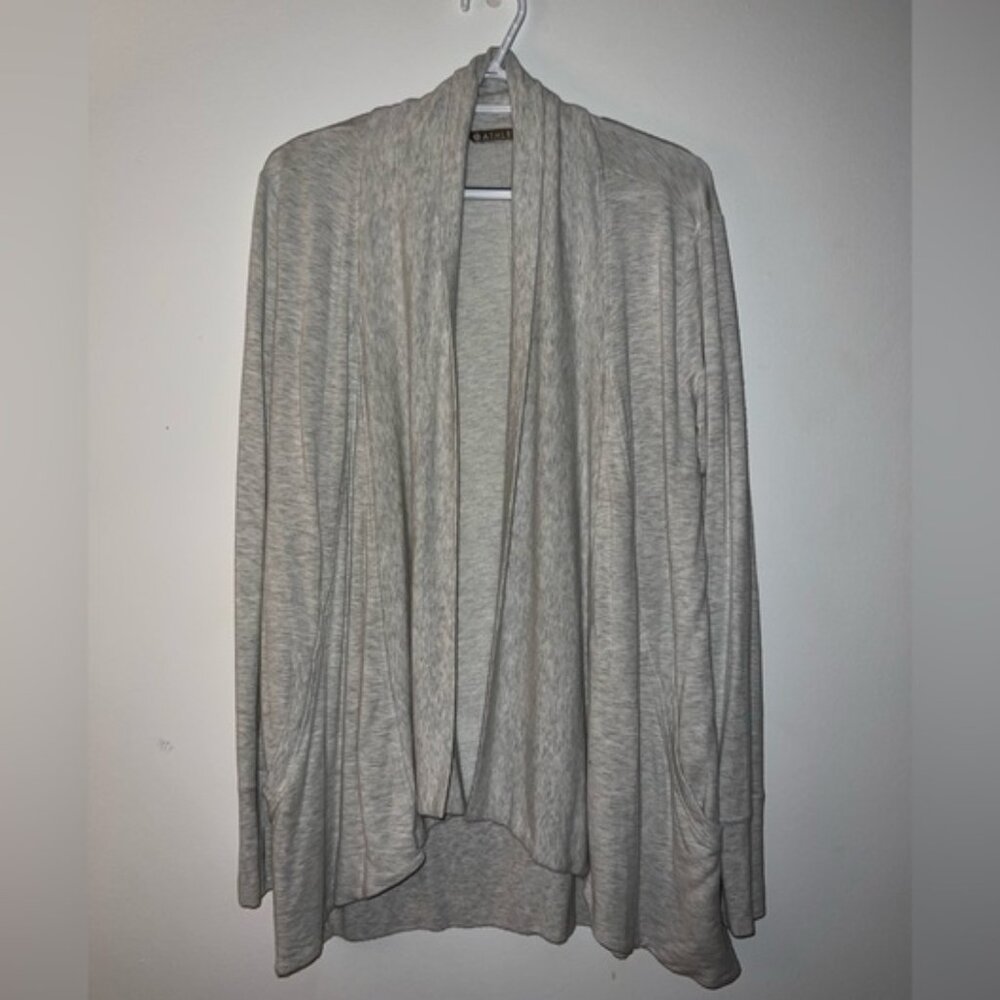 Athleta Pranayama Restore Wrap Heather Gray Cardigan